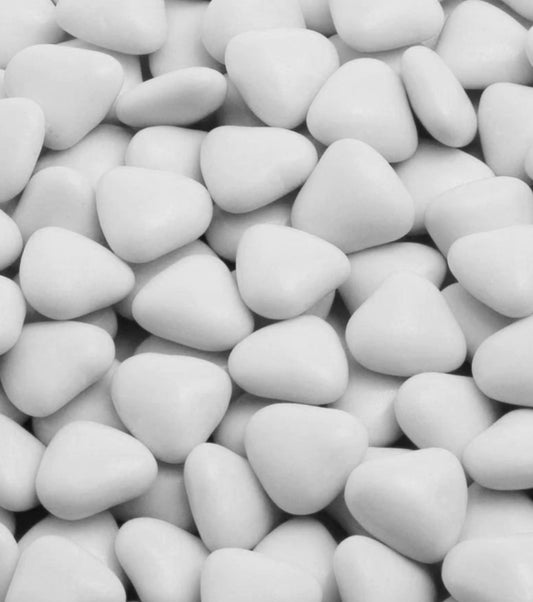 MINI HEART CHOCOLATE DRAGEES - WHITE - 1KG