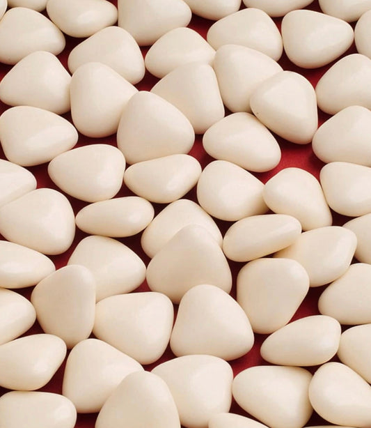 MINI HEART CHOCOLATE DRAGEES - IVORY - 1KG