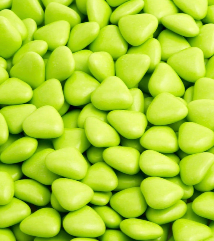 MINI HEART CHOCOLATE DRAGEES - GREEN - 1KG
