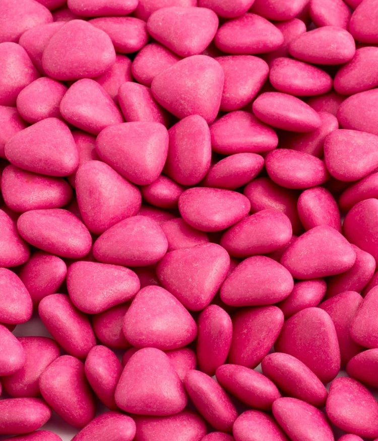 MINI HEART CHOCOLATE DRAGEES - FUCHSIA - 1KG