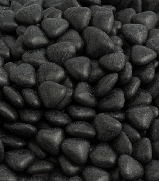 MINI HEART CHOCOLATE DRAGEES - BLACK - 1KG