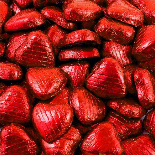RED FOIL CHOCOLATE HEARTS x 100